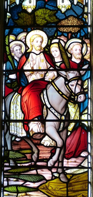 Stained Glass Window depicting the Triumphal Entry of Christ into Jerusalem